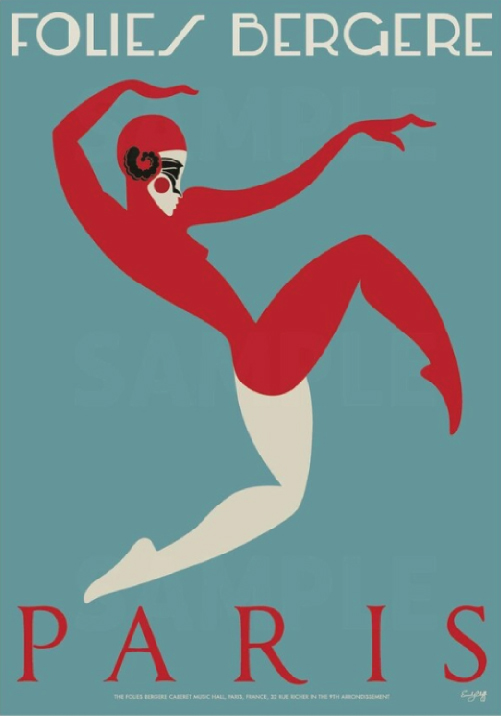 EmilyCliff Poster Art, Giclee Print Follies Bergere Art Poster